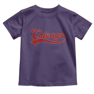Retro Chicago Toddler T Shirt Varsity Script Vintage Sports Jersey Style 80s 90s TS10 Purple Print Your Wear