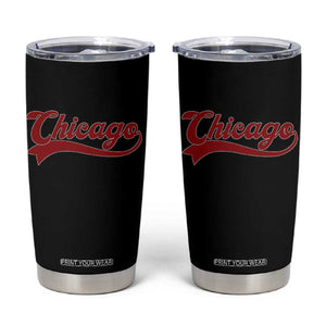 Retro Chicago Tumbler Cup Varsity Script Vintage Sports Jersey Style 80s 90s TS10 Black Print Your Wear