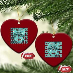 Retro Coconuts Coquette Bow Ceramic Ornament Summer Beach Coconut Fruit Humor TS10 Print Your Wear