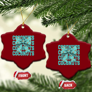 Retro Coconuts Coquette Bow Ceramic Ornament Summer Beach Coconut Fruit Humor TS10 Print Your Wear