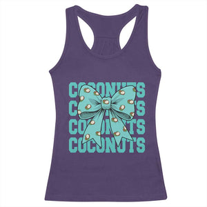 Retro Coconuts Coquette Bow Racerback Tank Top Summer Beach Coconut Fruit Humor TS10 Purple Print Your Wear
