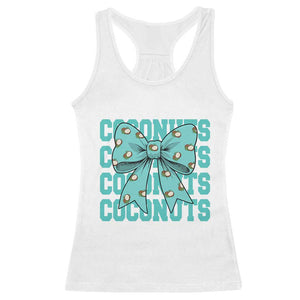 Retro Coconuts Coquette Bow Racerback Tank Top Summer Beach Coconut Fruit Humor TS10 White Print Your Wear