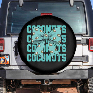 Retro Coconuts Coquette Bow Spare Tire Cover Summer Beach Coconut Fruit Humor TS10 No hole Black Print Your Wear