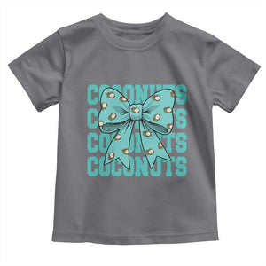 Retro Coconuts Coquette Bow Toddler T Shirt Summer Beach Coconut Fruit Humor TS10 Charcoal Print Your Wear