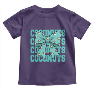 Retro Coconuts Coquette Bow Toddler T Shirt Summer Beach Coconut Fruit Humor TS10 Purple Print Your Wear