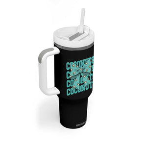 Retro Coconuts Coquette Bow Tumbler With Handle Summer Beach Coconut Fruit Humor TS10 Print Your Wear