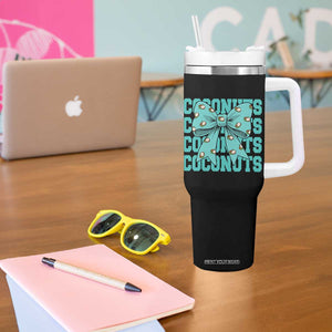 Retro Coconuts Coquette Bow Tumbler With Handle Summer Beach Coconut Fruit Humor TS10 Print Your Wear