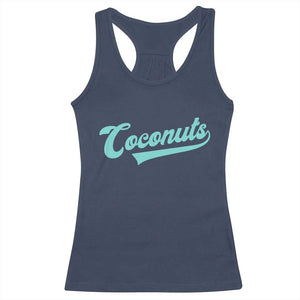 Vintage Coconut Racerback Tank Top Retro Throwback Popular Fruit Humor Coconuts Classic TS10 Navy Print Your Wear