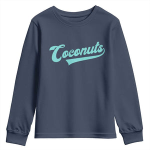 Vintage Coconut Youth Sweatshirt Retro Throwback Popular Fruit Humor Coconuts Classic TS10 Navy Print Your Wear