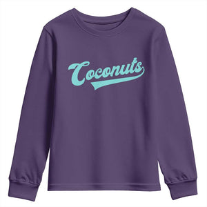 Vintage Coconut Youth Sweatshirt Retro Throwback Popular Fruit Humor Coconuts Classic TS10 Purple Print Your Wear