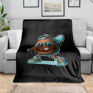 Coconut Baseball Player Throw Blanket Funny Baseball Drip Ice Cream Fruit Humor TS10 Print Your Wear