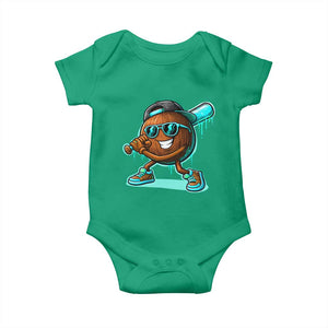 Coconut Baseball Player Baby Onesie Funny Baseball Drip Ice Cream Fruit Humor TS10 Irish Green Print Your Wear