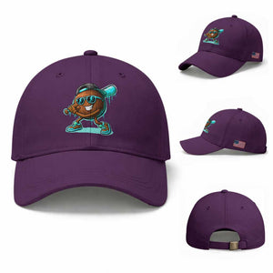 Coconut Baseball Player Baseball Cap Funny Baseball Drip Ice Cream Fruit Humor TS10 Baseball Cap Universal Fit Purple Print Your Wear