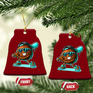 Coconut Baseball Player Ceramic Ornament Funny Baseball Drip Ice Cream Fruit Humor TS10 Print Your Wear