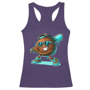 Coconut Baseball Player Racerback Tank Top Funny Baseball Drip Ice Cream Fruit Humor TS10 Purple Print Your Wear
