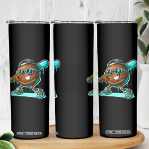 Coconut Baseball Player Skinny Tumbler Funny Baseball Drip Ice Cream Fruit Humor TS10 Print Your Wear