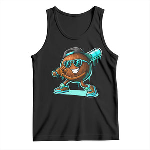 Coconut Baseball Player Tank Top Funny Baseball Drip Ice Cream Fruit Humor TS10 Black Print Your Wear