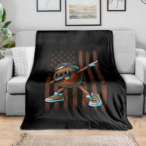 Dabbing Coconut Throw Blanket Retro American Flag Fruit Lover TS10 Print Your Wear