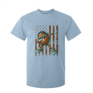 Dabbing Coconut T Shirt For Kid Retro American Flag Fruit Lover TS10 Light Blue Print Your Wear