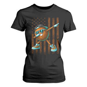 Dabbing Coconut T Shirt For Women Retro American Flag Fruit Lover TS10 Black Print Your Wear