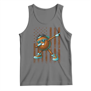 Dabbing Coconut Tank Top Retro American Flag Fruit Lover TS10 Black Heather Print Your Wear