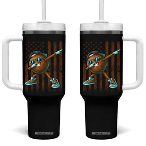 Dabbing Coconut Tumbler With Handle Retro American Flag Fruit Lover TS10 One Size: 40 oz Black Print Your Wear