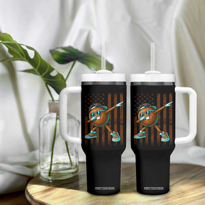 Dabbing Coconut Tumbler With Handle Retro American Flag Fruit Lover TS10 Print Your Wear