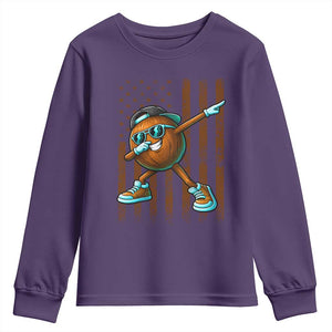Dabbing Coconut Youth Sweatshirt Retro American Flag Fruit Lover TS10 Purple Print Your Wear