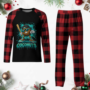 Baseball Coconut Plaid Pajama Set Funny Graffiti Splatter Sports TS10 Buffalo Plaid Print Your Wear