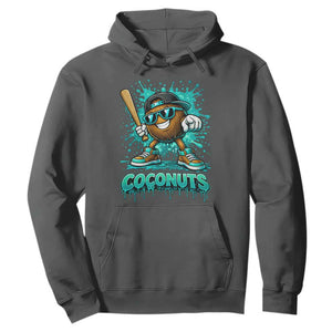 Baseball Coconut Hoodie Funny Graffiti Splatter Sports TS10 Dark Heather Print Your Wear