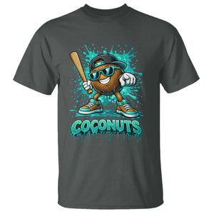 Baseball Coconut T Shirt Funny Graffiti Splatter Sports TS10 Dark Heather Print Your Wear