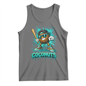 Baseball Coconut Tank Top Funny Graffiti Splatter Sports TS10 Black Heather Print Your Wear