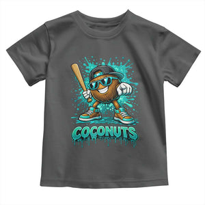 Baseball Coconut Toddler T Shirt Funny Graffiti Splatter Sports TS10 Dark Heather Print Your Wear