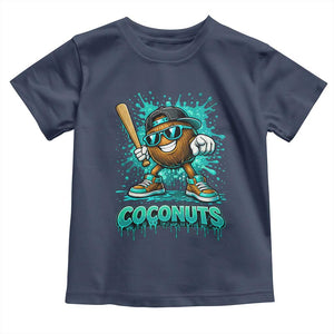 Baseball Coconut Toddler T Shirt Funny Graffiti Splatter Sports TS10 Navy Print Your Wear