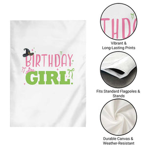 Birthday Girl Garden Flag Witch Pink Green Toddler Baby 1st 2nd 3rd 4th 5th 6th 7th TS10 Print Your Wear