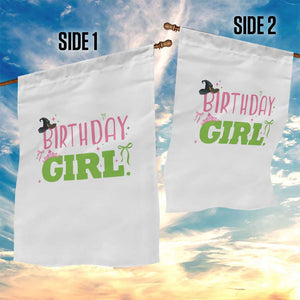 Birthday Girl Garden Flag Witch Pink Green Toddler Baby 1st 2nd 3rd 4th 5th 6th 7th TS10 Print Your Wear