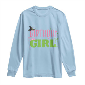 Birthday Girl Long Sleeve Shirt Witch Pink Green Toddler Baby 1st 2nd 3rd 4th 5th 6th 7th TS10 Light Blue Print Your Wear