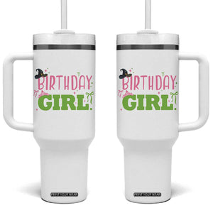 Birthday Girl Tumbler With Handle Witch Pink Green Toddler Baby 1st 2nd 3rd 4th 5th 6th 7th TS10 One Size: 40 oz White Print Your Wear