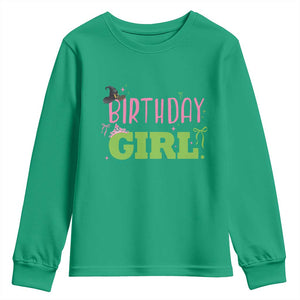 Birthday Girl Youth Sweatshirt Witch Pink Green Toddler Baby 1st 2nd 3rd 4th 5th 6th 7th TS10 Irish Green Print Your Wear