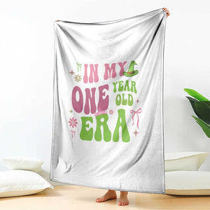 Baby Girl First Birthday Outfit Throw Blanket In My One Year Old Era Witch Pink Green TS10 Print Your Wear