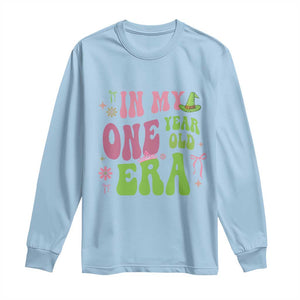 Baby Girl First Birthday Outfit Long Sleeve Shirt In My One Year Old Era Witch Pink Green TS10 Light Blue Print Your Wear