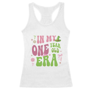 Baby Girl First Birthday Outfit Racerback Tank Top In My One Year Old Era Witch Pink Green TS10 White Print Your Wear