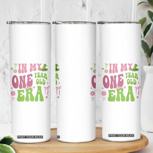 Baby Girl First Birthday Outfit Skinny Tumbler In My One Year Old Era Witch Pink Green TS10 Print Your Wear