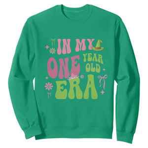 Baby Girl First Birthday Outfit Sweatshirt In My One Year Old Era Witch Pink Green TS10 Irish Green Print Your Wear