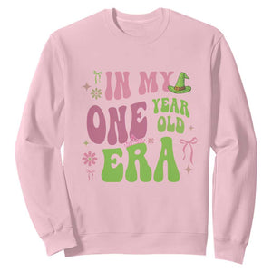 Baby Girl First Birthday Outfit Sweatshirt In My One Year Old Era Witch Pink Green TS10 Light Pink Print Your Wear