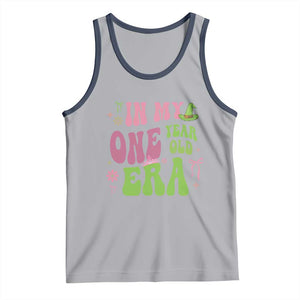 Baby Girl First Birthday Outfit Tank Top In My One Year Old Era Witch Pink Green TS10 Athletic Heather Navy Print Your Wear