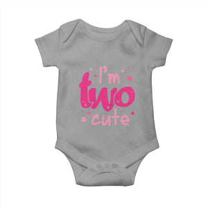 Two Birthday Girl Baby Onesie Pink 2nd Bday Im Two Cute TS10 Sport Gray Print Your Wear