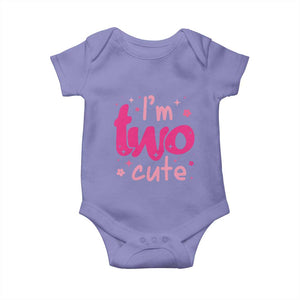 Two Birthday Girl Baby Onesie Pink 2nd Bday Im Two Cute TS10 Violet Print Your Wear