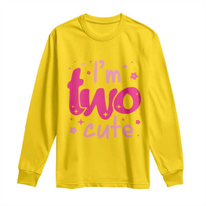 Two Birthday Girl Long Sleeve Shirt Pink 2nd Bday Im Two Cute TS10 Daisy Print Your Wear