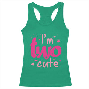 Two Birthday Girl Racerback Tank Top Pink 2nd Bday Im Two Cute TS10 Irish Green Print Your Wear